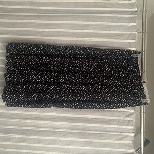 Polk dot black and white floor length skirt